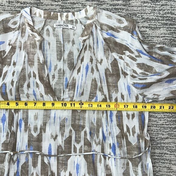 Elegant Blue and Brown Maxi Dress - Picture 9 of 13